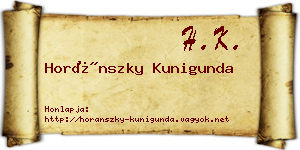 Horánszky Kunigunda névjegykártya
